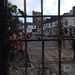 The Red Lion - View out window at Lengam church