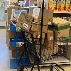 Dollar Tree - Everywhere I went this is what I ran into. I could only shop a couple of aisles with my wheelchair because of this.