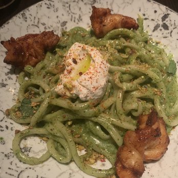 Trattoria Sofia - Bucatini Alla Pesto Siciliano - Italian Near Me - Houston, Texas Trattoria Sofia - Bucatini Alla Pesto Siciliano - Italian Near Me - Houston, Texas