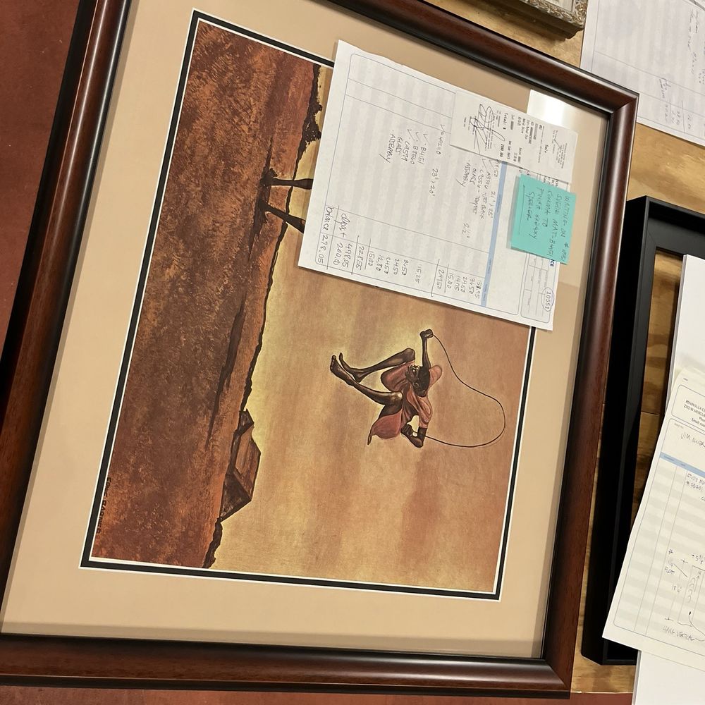 Custom framing for authentic print. Custom framing for authentic print.