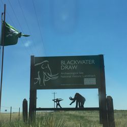 Blackwater Draw National Historic Landmark - Entrance sign by the road