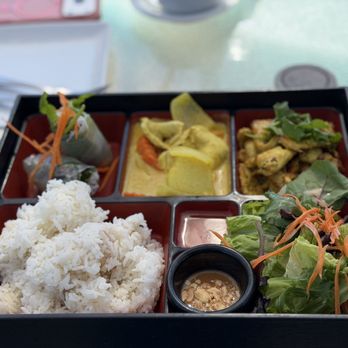 Zab Zab Thai Cuisine - Lunch special spring rolls, yellow chicken curry, lemon grass chicken. - Thai Near Me - Monterey, California Zab Zab Thai Cuisine - Lunch special spring rolls, yellow chicken curry, lemon grass chicken. - Thai Near Me - Monterey, California
