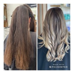 Thai Le - Foilayage highlights cool blonde & color melt & haircut long layers.