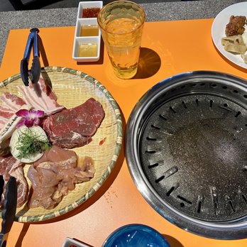 K-BBQ Woomadang - All you can eat $55/pax. 2 person portion, we started with 4 types of meat first. - Korean Near Me - Redmond, Washington