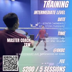 New York Badminton Center - Adults group training session.