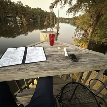 Waterfront Grill - Corner table view on the back deck - Seafood Near Me - Monroe, Louisiana