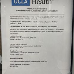 Royal Hills Pharmacy - Closure information