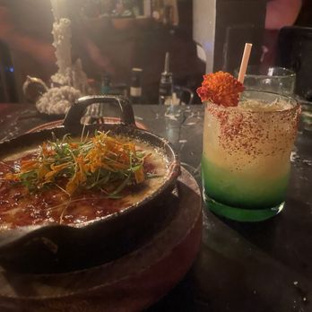 Quixote - Oaxaca fondue and spicy passion fruit margarita with mezcal - Mexican Near Me - San Diego, California Quixote - Oaxaca fondue and spicy passion fruit margarita with mezcal - Mexican Near Me - San Diego, California