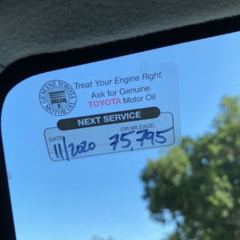 Toyotek - Oil change sticker - Auto Repair Near Me - Rancho Cucamonga, California Toyotek - Oil change sticker - Auto Repair Near Me - Rancho Cucamonga, California