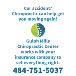 Gulph Mills Chiropractic Center - Dr. Roger is seeing new patients!
T: 7:30-12:30 & 3:00-6:00
F: 7:30-12:30 & 3:00-6:00
www.GulphMillsChiro.com/appointment