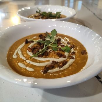 Chef Rachel Erkan - Roasted Kabocha Squash Bisque
Cilantro Lime Crema | Candied Pepitas - Personal Chefs Near Me Chef Rachel Erkan - Roasted Kabocha Squash Bisque
Cilantro Lime Crema | Candied Pepitas - Personal Chefs Near Me