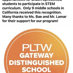 Hutchinson Arlee F Middle School - Award announcement