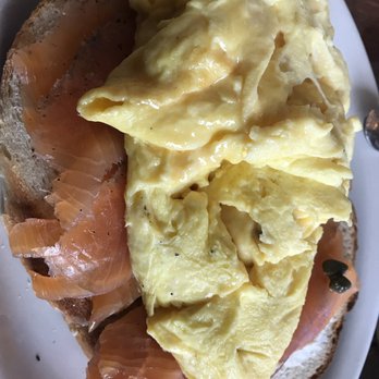 Toast - Smoked salmon toast topped with scrambled eggs - Breakfast & Brunch Near Me - New Orleans, Louisiana