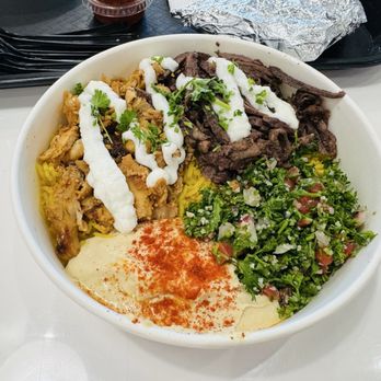 Shawarma Guys - Half chicken half beef bowl - Halal Near Me - San Diego, California Shawarma Guys - Half chicken half beef bowl - Halal Near Me - San Diego, California