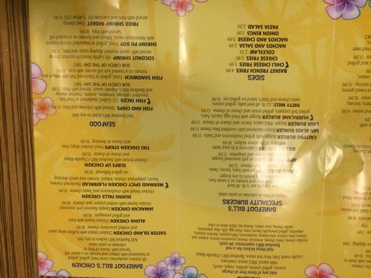 Menu photo 6 Barefoot Bill's Island Grill St. Augustine, FL
