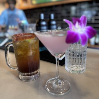Ojo de Agua - Michelada and lavender martini - Juice Bars & Smoothies Near Me - Houston, Texas Ojo de Agua - Michelada and lavender martini - Juice Bars & Smoothies Near Me - Houston, Texas