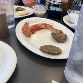 Eggs Up Grill - Crispy bacon and browned sausage would have been our preference. - Breakfast & Brunch Near Me - Murfreesboro, Tennessee