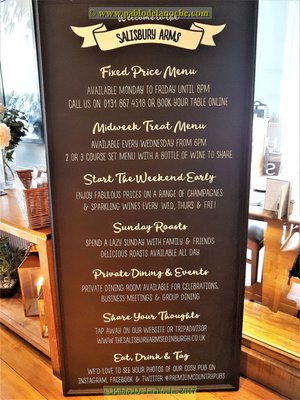 Menu photo 1 The Salisbury Arms Edinburgh, EDH