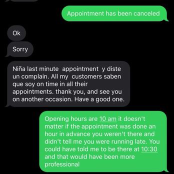 Katty hair salon - The messages received after leaving a well deserved review - Hair Stylists Near Me - Houston, Texas
