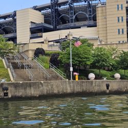 Venture Outdoors - Backside of PNC, player autographed baseballs along the waterfront.