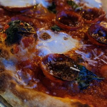 Joy Hill - Margherita Pizza with pepperoni added - Bars Near Me - Denver, Colorado Joy Hill - Margherita Pizza with pepperoni added - Bars Near Me - Denver, Colorado