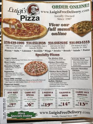 Menu photo 2 Luigi’s Pizza Sango Clarksville, TN