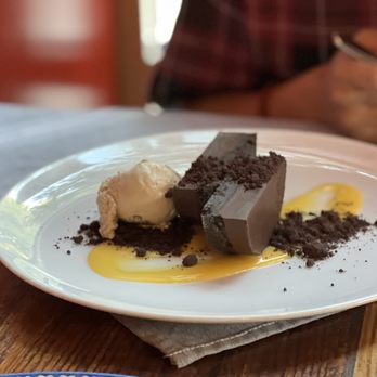 Oakleaf - a plate of dessert on a table - New American Near Me - Carrboro, North Carolina