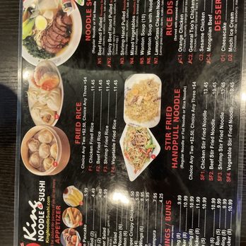 King Noodle & Sushi - Menu, front - Asian Fusion Near Me - Mesquite, Texas