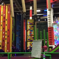 Sky High Adventure - Looks like a mess of colour but there are over 10 different climbing walls there