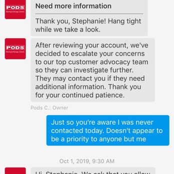 PODS Moving & Storage - Respond of yelp as they are concerned and want to help and in reality they aren't. - Self Storage Near Me - North Las Vegas, Nevada PODS Moving & Storage - Respond of yelp as they are concerned and want to help and in reality they aren't. - Self Storage Near Me - North Las Vegas, Nevada