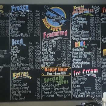 Moca Joe's - Kinda blurry but here's the menu they have! - Coffee & Tea Near Me - Delta, Colorado
