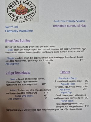 Menu photo 2 Fritterally Awesome Long Beach, WA Menu photo 2 Fritterally Awesome Long Beach, WA