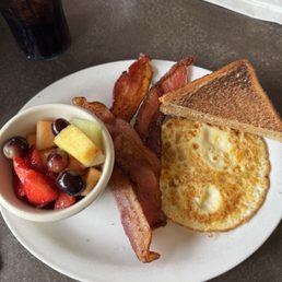 Two egg breakfast with fruit Two egg breakfast with fruit