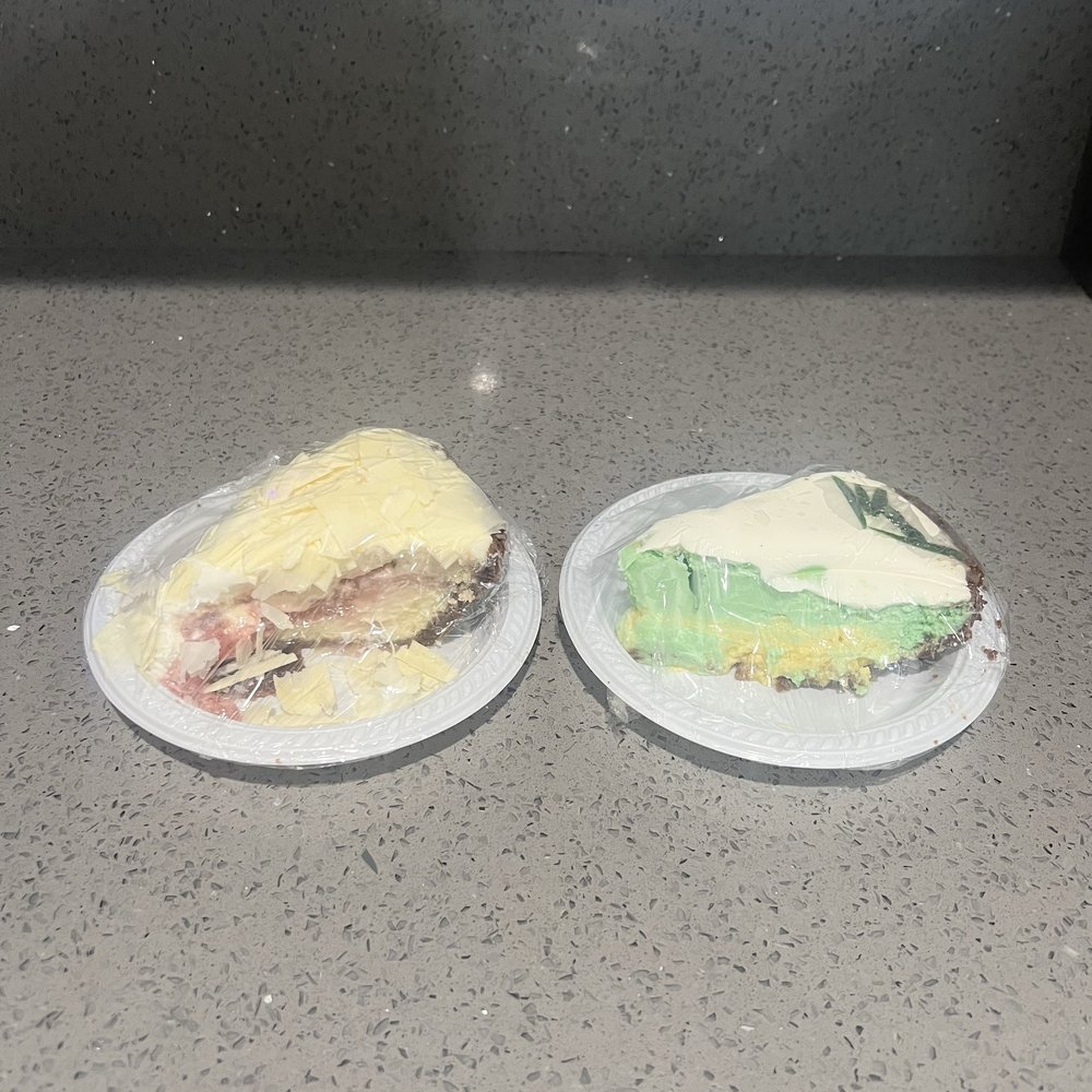 Strawberry cheesecake and Mango lime cheesecake