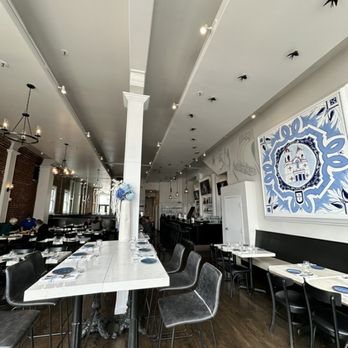 Petiscos - Interior view from the door (not shown so clearly here is a beautiful full brick wall on the right) - Portuguese Near Me - San Jose, California