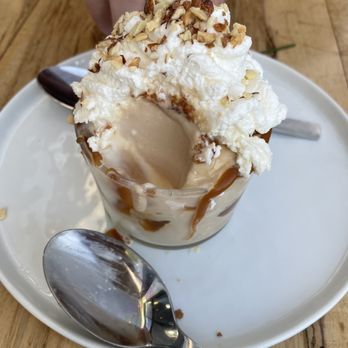 Guantonio's - Salted caramel sundae with vanilla and salted caramel soft serve swirl - Pizza Near Me - Lodi, California Guantonio's - Salted caramel sundae with vanilla and salted caramel soft serve swirl - Pizza Near Me - Lodi, California