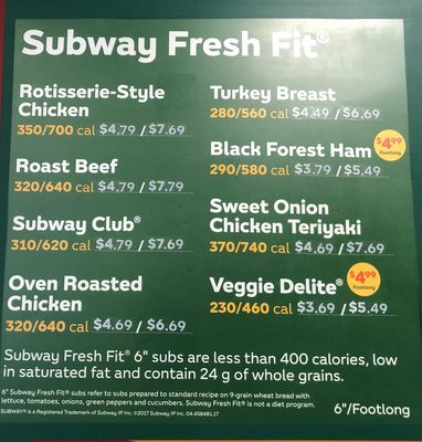 Menu photo 2 Subway Sebastian, FL Menu photo 2 Subway Sebastian, FL