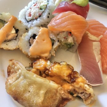 Wasabi Bay - Four rolls, sashimi, and gyoza. Happy belly! - Sushi Bars Near Me - Mill Creek, Washington Wasabi Bay - Four rolls, sashimi, and gyoza. Happy belly! - Sushi Bars Near Me - Mill Creek, Washington