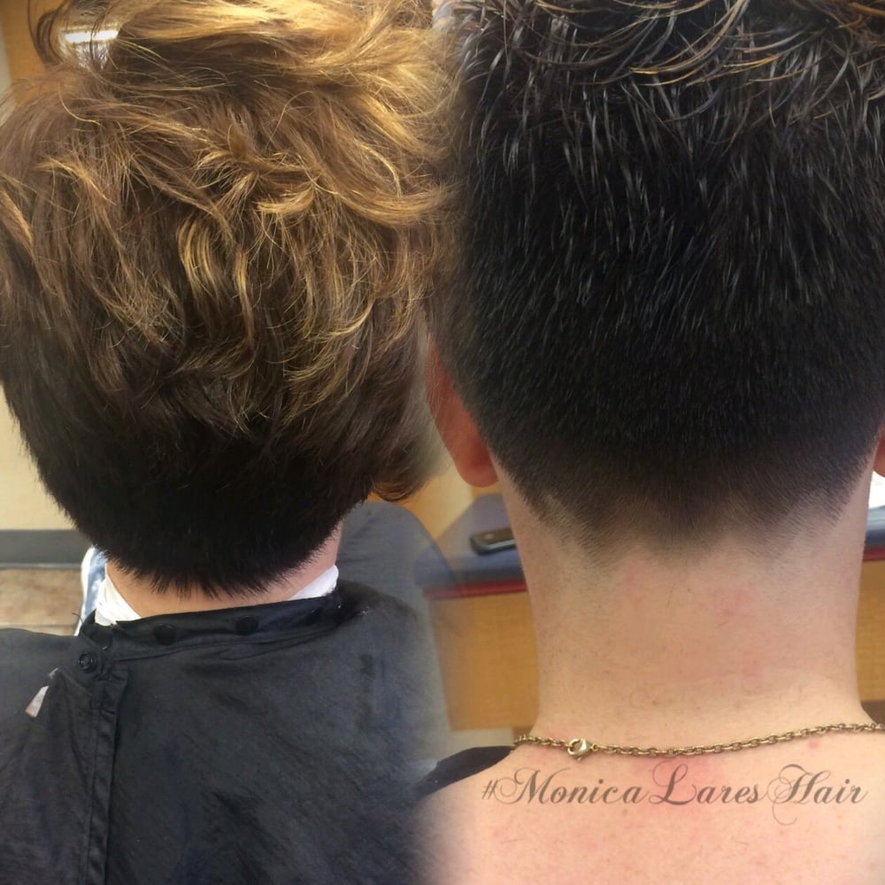 Before And After Women S Buzz Cut With A Nape Taper Design