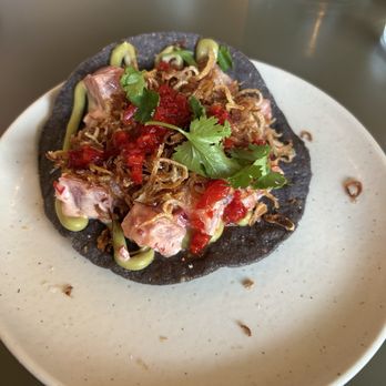 DWTNR Bar & Restaurant - Tuna tartar tostada. $17. Wish there were two for the price. But flavor was amazing. - Bars Near Me - Albuquerque, New Mexico DWTNR Bar & Restaurant - Tuna tartar tostada. $17. Wish there were two for the price. But flavor was amazing. - Bars Near Me - Albuquerque, New Mexico