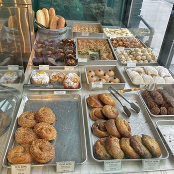 Pasaj - Assorted baked goods in the bakery section, including different kinds of acma / Turkish brioche (olives, feta, lemon, Nutella, etc.) - Bakeries Near Me - Toronto, Ontario