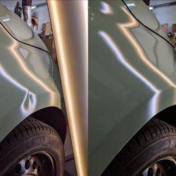 Vancouver Dent Pro - Fiat front fender dent on arch body-line.