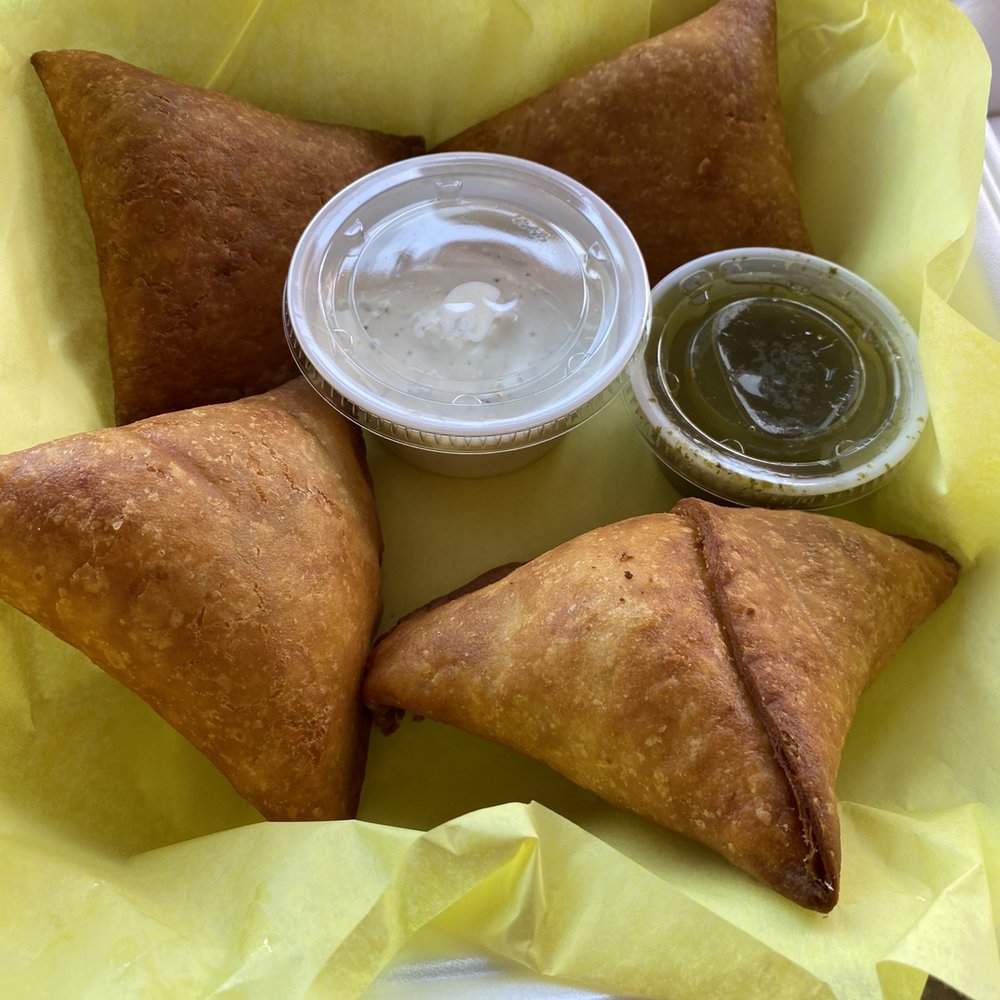 Baba Kabob - Vegetable samosa. Too bad you can't order a few. Has to be 5 pcs. - Mediterranean Near Me - Poway, California