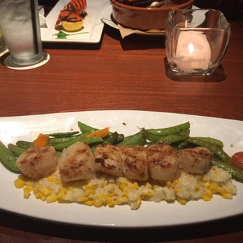 Seasons 52 - Carmelized scallops on sweet corn risotto - New American Near Me - Memphis, Tennessee Seasons 52 - Carmelized scallops on sweet corn risotto - New American Near Me - Memphis, Tennessee