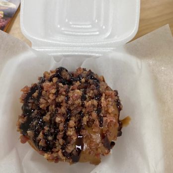 The Donut Experiment - Maple bacon with chocolate drizzle - Donuts Near Me - Fort Wayne, Indiana The Donut Experiment - Maple bacon with chocolate drizzle - Donuts Near Me - Fort Wayne, Indiana