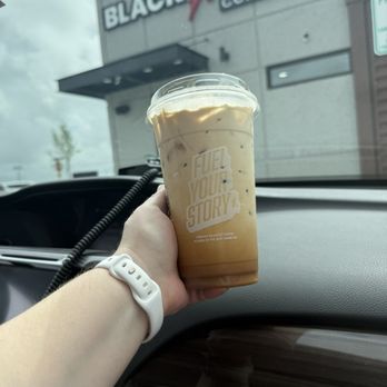 Black Rock Coffee Bar - Shaken Espresso with carmel and white chocolate sauce- less sweet, easy ice, with half and half! - Coffee & Tea Near Me - Pflugerville, Texas
