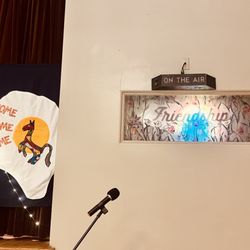 Friendship Auditorium - The LABC Flag + the motto that this club was built on