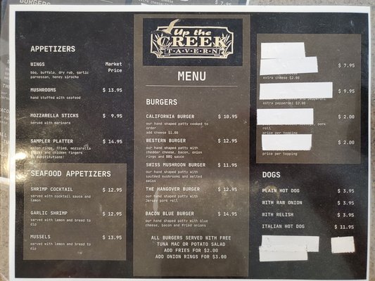Menu photo 1 Up the Creek Tavern Keyport, NJ