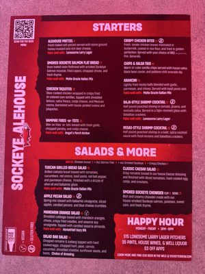 Menu photo 4 Sockeye Alehouse Boise, ID
