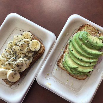 Healthy Bistro - Almond butter and banana toast. As well as Avocado Hummus Toast. Yum! - Sandwiches Near Me - Costa Mesa, California Healthy Bistro - Almond butter and banana toast. As well as Avocado Hummus Toast. Yum! - Sandwiches Near Me - Costa Mesa, California